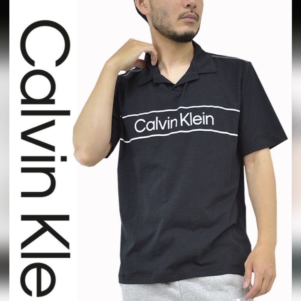 Black collared golf tee shirt Calvin Klein